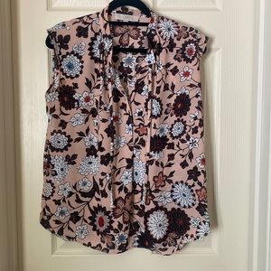 Pink floral LOFT blouse. Size S